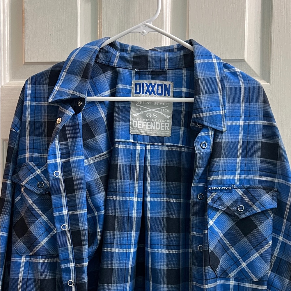 DIXXON Classic Blue and Black Plaid Shirt